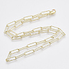 Brass Textured Paperclip Chain Necklace Making MAK-S072-02A-LG-2