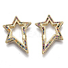 Brass Micro Pave Cubic Zirconia Spring Gate Rings ZIRC-S066-034A-NF-2