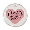 Mother's Day Opaque Acrylic Pendants BACR-C001-02D-1