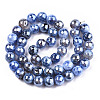 Electroplate Natural Agate Beads Strands G-T131-54G-2