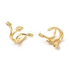 Rack Plating Brass Leaf Asymmetrical Earrings EJEW-D061-41G-2