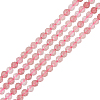 2 Strands Natural Strawberry Quartz Beads Strands G-HY0001-96-1