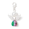 Glass Angel Pendant Decorations HJEW-JM03561-4