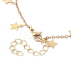 Star Brass Charm Cable Chain Link Bracelet Making AJEW-JB01150-46-3