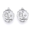 Brass Micro Pave Clear Cubic Zirconia Pendants KK-N216-577P-2