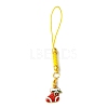 Christmas Theme Polyester with Alloy Enamel Mobile Straps HJEW-JM02213-4