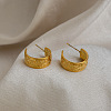 304 Stainless Steel C-shaped Stud Earrings BI3603-1