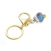 Fortune Cat Porcelain Pendant Keychain KEYC-G064-02C-3