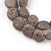 Electroplated Natural Lava Rock Bead Strands G-E497-B-3