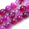 Natural Striped Agate/Banded Agate Beads Strands G-S259-04-6mm-3