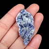 Natural Blue Spot Jasper Carved Healing Leaf Stone PW-WG31545-05-1