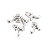 Platinum Plated Alloy Letter Pendants PALLOY-J718-01P-3