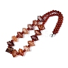 Natural Red Agate Round & Cone Beaded Necklaces NJEW-N064-03L-2