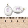 Natural Howlite & Cubic Zirconia Pendants G-Z076-01G-07-3