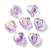 UV Plating Rainbow Iridescent Acrylic Beads OACR-F004-05F-1