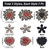 Gorgecraft 3 Style 3Pcs Woven Fabric Ornament Accessories DIY-GF0005-77-2