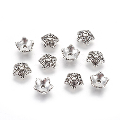 Tibetan Style Bead Caps TIBEB-A24621-AS-LF-1
