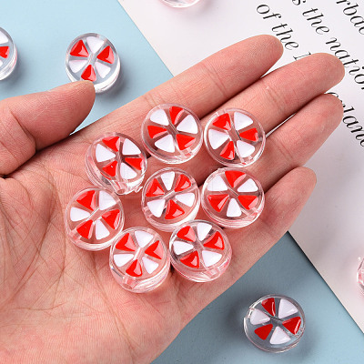 Transparent Enamel Acrylic Beads TACR-S155-005F-1