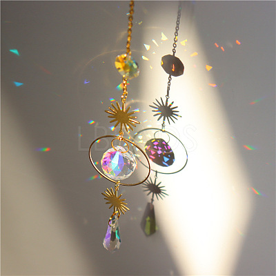 Quartz Crystal Big Pendant Decorations X-HJEW-PW0001-018D-1
