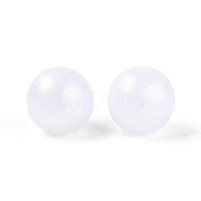Rubberized Style Rainbow Opaque Acrylic Beads MACR-T010-8mm-08-01-1