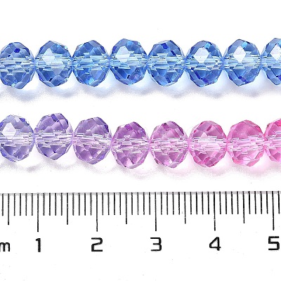 Transparent Painted Glass Beads Strands X1-DGLA-A034-T6mm-A08-1