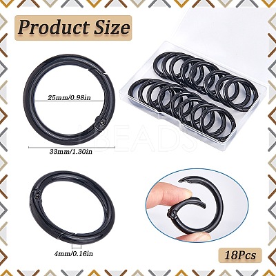 18Pcs Zinc Alloy Spring Gate Rings FIND-SP0001-39-1