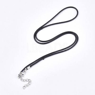 Waxed Cord Necklace Making with Iron Findings LS-X-NJEW-R229-2.0mm-02-1