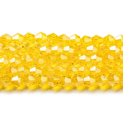 Transparent Electroplate Glass Beads Strands GLAA-F029-4mm-C22-1