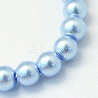 Baking Paint Pearlized Glass Pearl Round Bead Strands HY-Q003-6mm-24-1