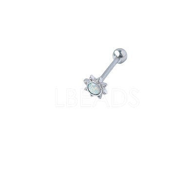 Sun 316L Surgical Stainless Steel with Synthetic Opal Tongue Rings FS-WGFD6E3-01-1