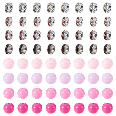 200Pcs 4 Colors Opaque Acrylic Beads MACR-TA0002-53-1