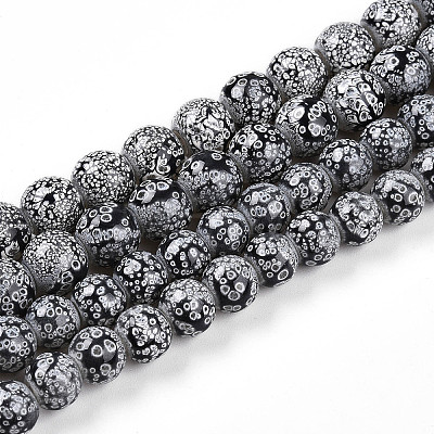 Transparent Baking Paint Glass Beads Strands X-DGLA-N009-8mm-10-1