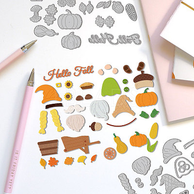 Autumn Gnome Carbon Steel Cutting Dies Stencils DIY-WH0309-2186-1