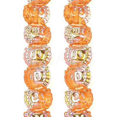 Electroplate Baking Paint Transparent Glass Beads Strands GL-CBA17FF-01B-1