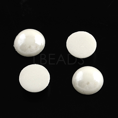 Pearlized Plated Opaque Glass Cabochons PORC-S801-6mm-M-1