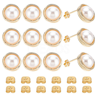 12Pcs Brass Stud Earring Findings KK-ME0002-63-1