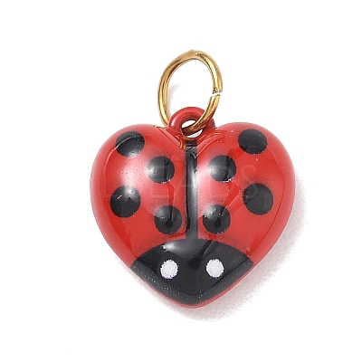 Valentine's Day 304 Stainless Steel Enamel Pendants SA-CBA08A6-07A-G-1