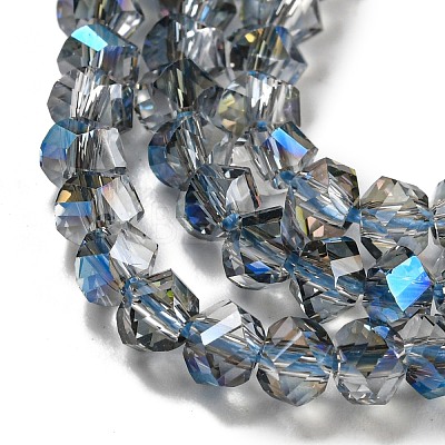 Electroplate Glass Beads Strands GLAA-Q105-04Q-1