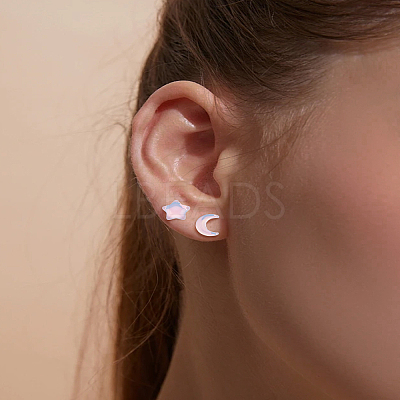 1 Set Resin & Alloy Stud Earrings for Women EJEW-LP0003-83-1