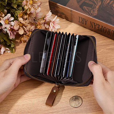 Rectangle Leather Credit Card Wallets for Women Men AJEW-WH20001-31A-1