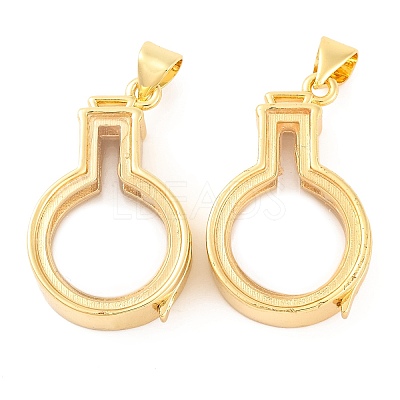 Rack Plating Brass Locket Pendants KK-F874-01G-17-1