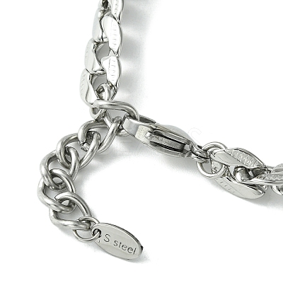 Cubic Zirconia Rectangle Link Bracelet with 304 Stainless Steel Chains BJEW-Q775-01P-1
