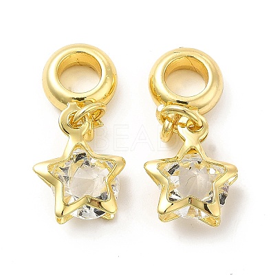 Clear Glass European Dangle Charms PALLOY-P289-07LG-1