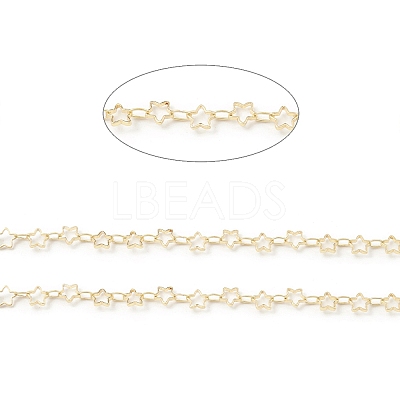 Brass Hollow Out Star Link Chains CHC-M025-51G-1