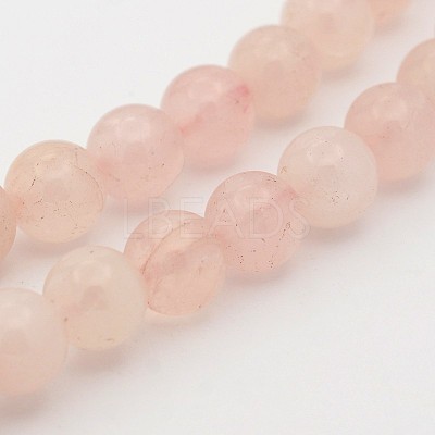 Natural Rose Quartz Round Beads Strands G-J302-06-6mm-1