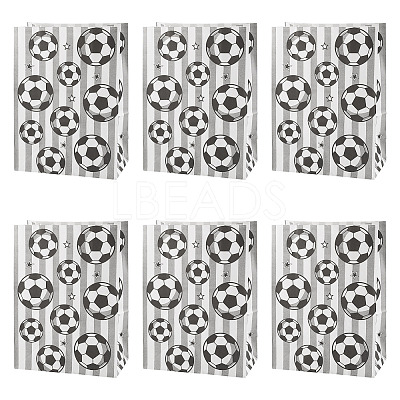 15Pcs Football Print Paper Cady Bags ABAG-TA0002-33B-1