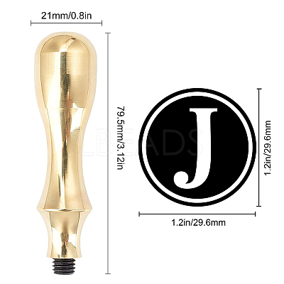 1Pc Golden Tone Brass Stamp Head DIY-CP0008-98E-1