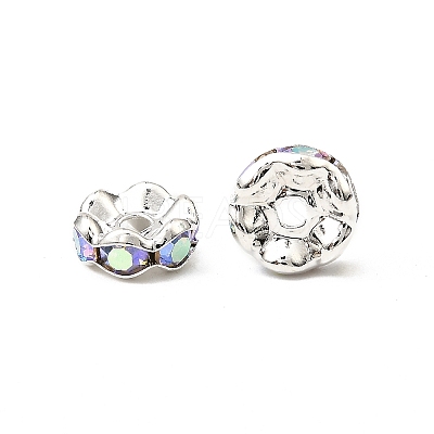 Brass Rhinestone Spacer Beads RB-A014-L8mm-28S-1