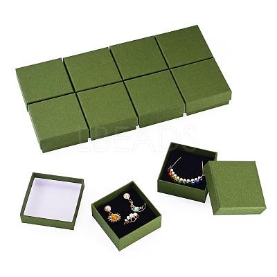 12Pcs Cardboard Paper Jewelry Storage Boxes with Sponge CON-TA0001-43B-1