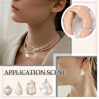 2Pcs Baroque Natural Keshi Pearl Pendants PEAR-YW0001-11-1